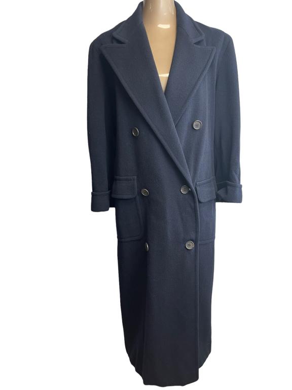 RALPH LAUREN NAVY WOOL LONG COAT SIZE 4 (1 of 3)