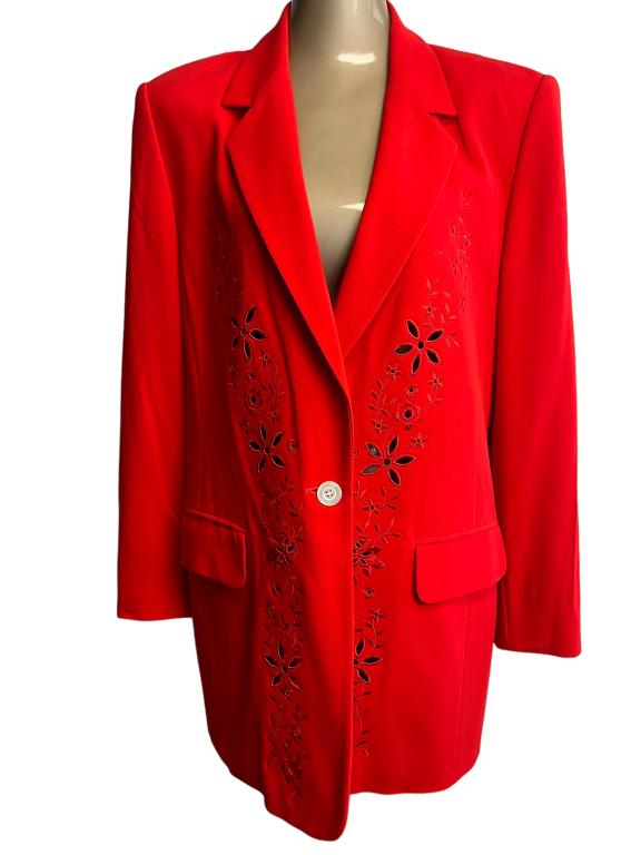 \VTG ESCADA RED WOOL JACKET SIZE 42 (1 of 2)