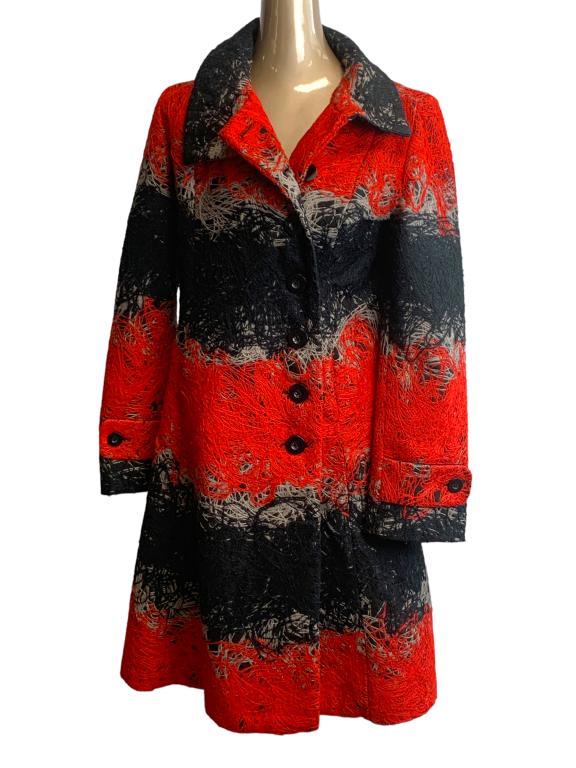 DESIGUAL RED & BLACK COAT SZ 42 (1 of 2)