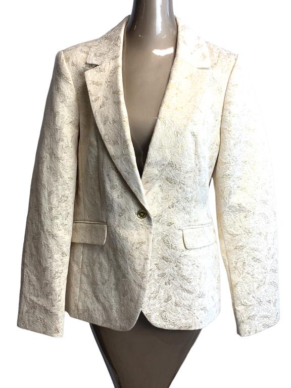 NEW DANA BUCHMAN BEIGE & GOLD JACKET SZ 14 (1 of 3)