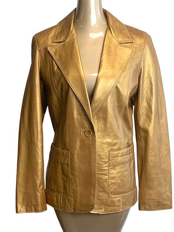 CAUTURE BY J. PARKS BRONZE LAMBSKIN LEATHER JACKET (1 of 3)