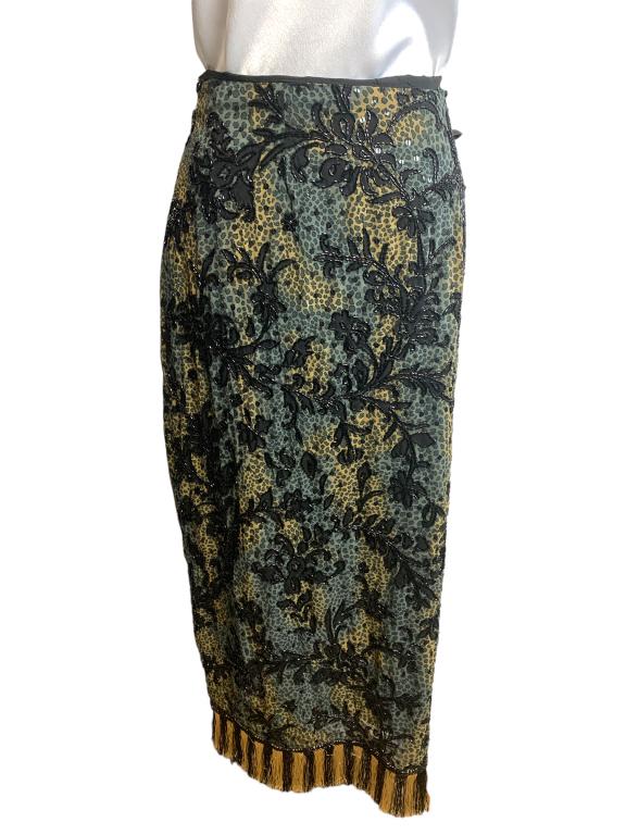 VTG DOLCE BEADED MAXI SKIRT SIZE M (1 of 2)