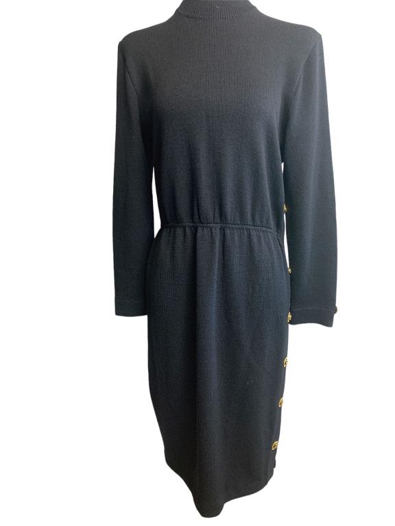 VTG ST. JOHN COLLECTION BLACK DRESS SIZE 6 (1 of 3)