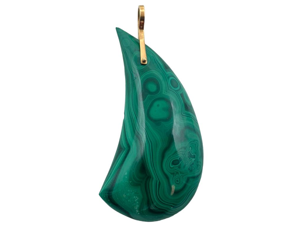 VTG MALACHITE PPENDANT WITH 14K GOLD HOOK (1 of 3)
