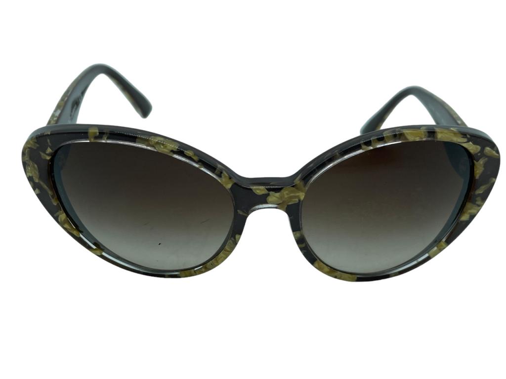 DOLCE & GABBANA DG4198 LEAF GOLD SUNGLASSES: DOLCE & GABBANA DG4198 JACKIE O STYLE LEAF GOLD ON BROWN SUNGLASSES-DG4198 2746/13 -GOOD PRE OWNED CONDITION, LIGHT WEAR-DP21723