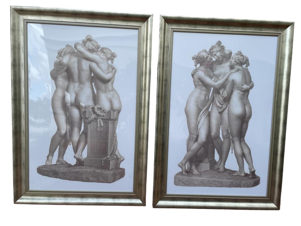 PAIR OF MONUMENTAL THREE GRACES FRAMED PRINTS 60" (1 of 2)
