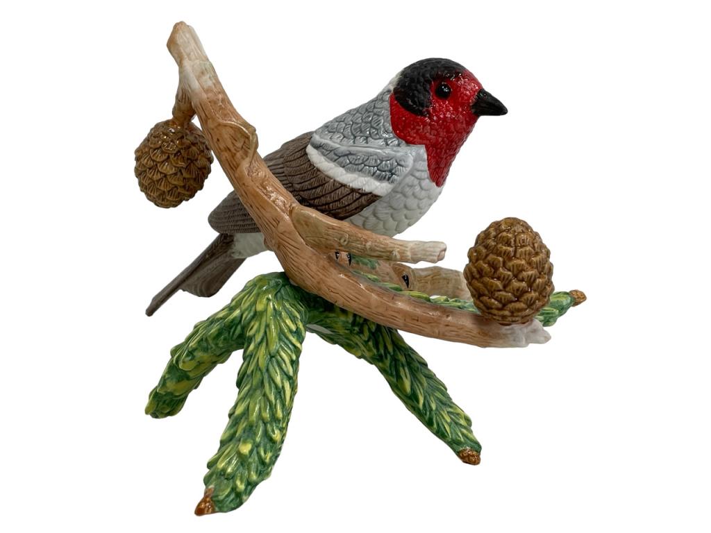 LENOX RED FACED WARBLER GARDEN BIRD FIGURINE 4.5": VINTAGE LENOX RED FACED WARBLER GARDEN BIRD FIGURINE-4.5"-GOOD PRE OWNED CONDITION-DP21523
