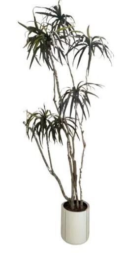 LARGE FAUX TREE IN MID MOD ALUMINIUM PLANTER 11 FT (1 of 4)