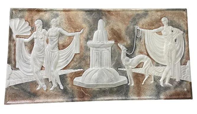 LARGE DECO STYLE RELIEF WALL ART 69.5" (1 of 7)