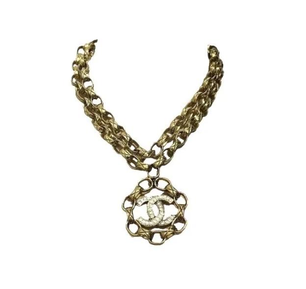 CHANEL VTG MASSIVE DOUBLE CHAIN NECKLACE: CHANEL VTG MASSIVE DOUBLE CHAIN NECKLACE