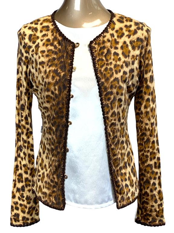 MOSCHINO LEOPARD SWEATER SIZE 10: -MOSCHINO LEOPARD SWEATER SIZE 10 -SIZE 10-PREOWNED CONDITION JR 02/21