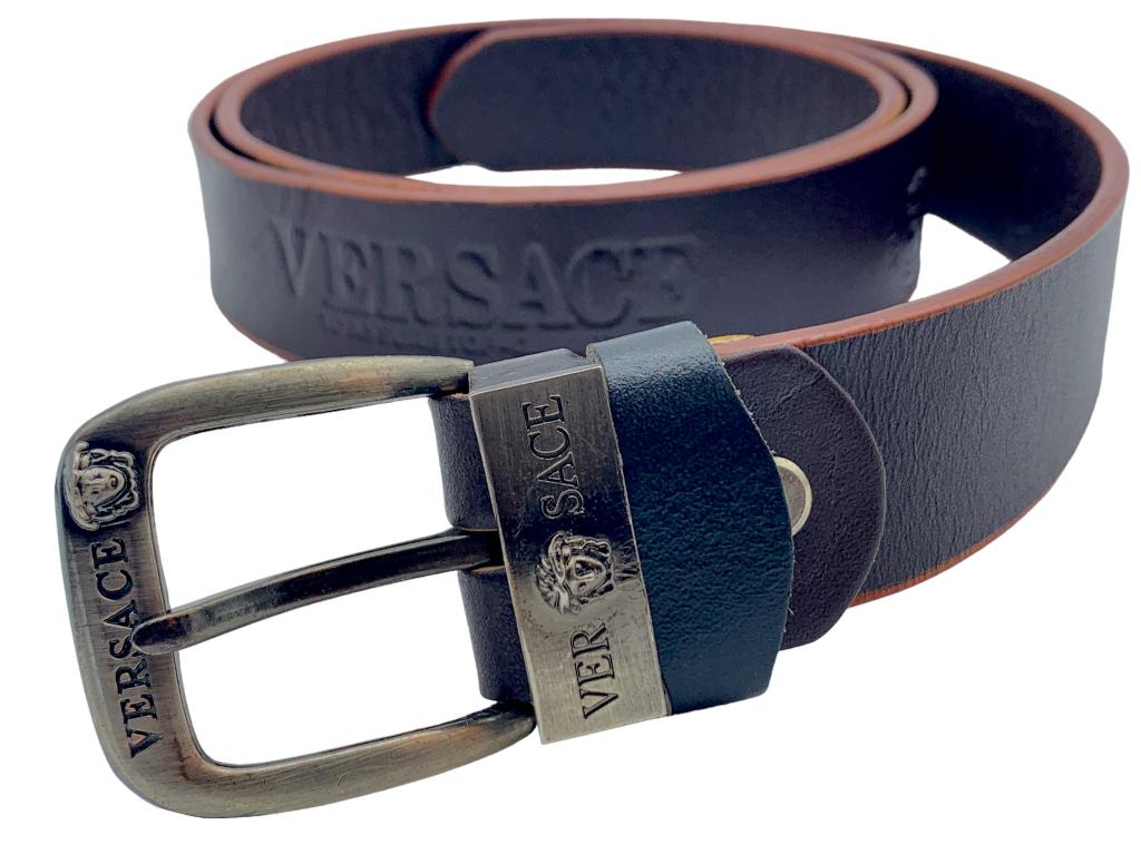 VERSACE BROWN LEATHER BELT 46.5" (1 of 4)