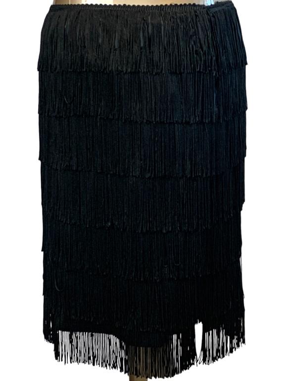NEW! NANETTE LEPORE BLACK FRINGE SKIRT SZ 6: -NEW! NANETTE LEPORE BLACK FRINGE SKIRT-SIZE: 6-NEW WITH TAGS NEVER WORNJR 02/22