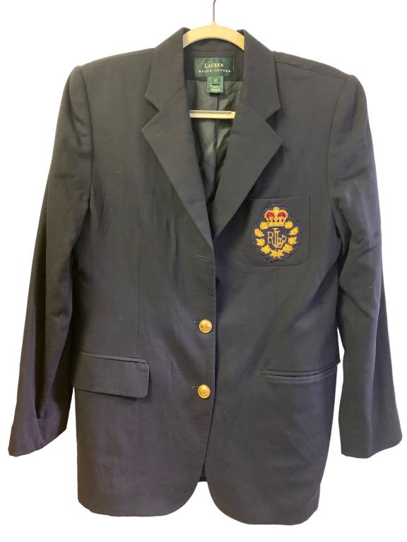 VTG RALPH LAUREN NAVY BLAZER SZ 12 (1 of 3)