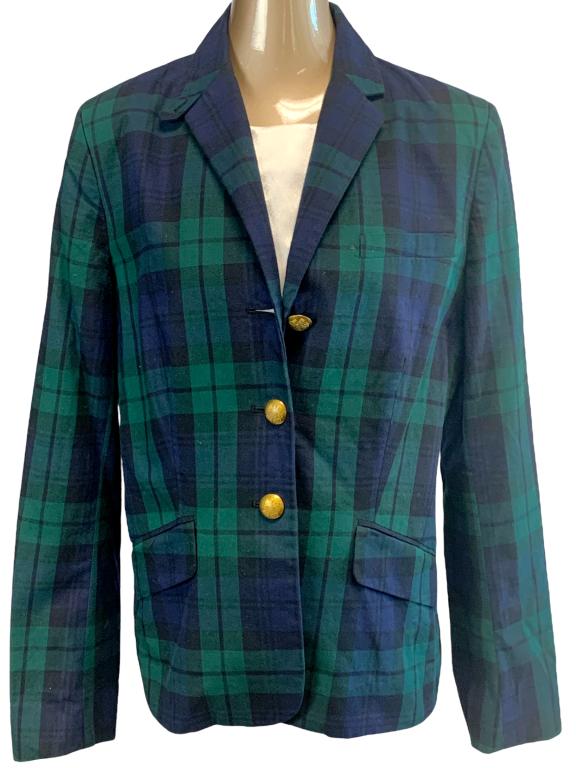 RALPH LAUREN NAVY & GREEN PLAID BLAZER SZ 14: RALPH LAUREN NAVY & GREEN PLAID BLAZER-SIZE 14 JR 02/23