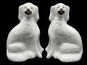 MID CENTURY STAFFORDSHIRE SPANIEL SCULPTURES 12"