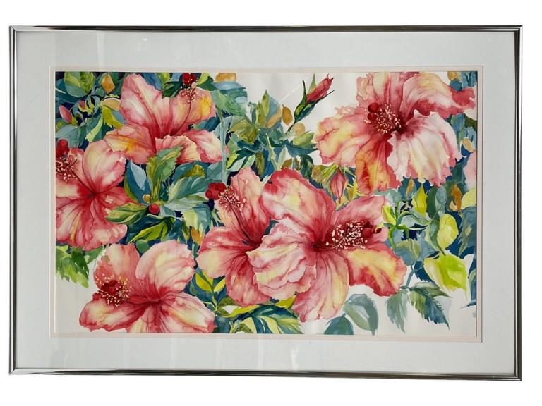 KARIN BASTIDAS FLORIDA FLOWER WATERCOLOR 48" (1 of 3)