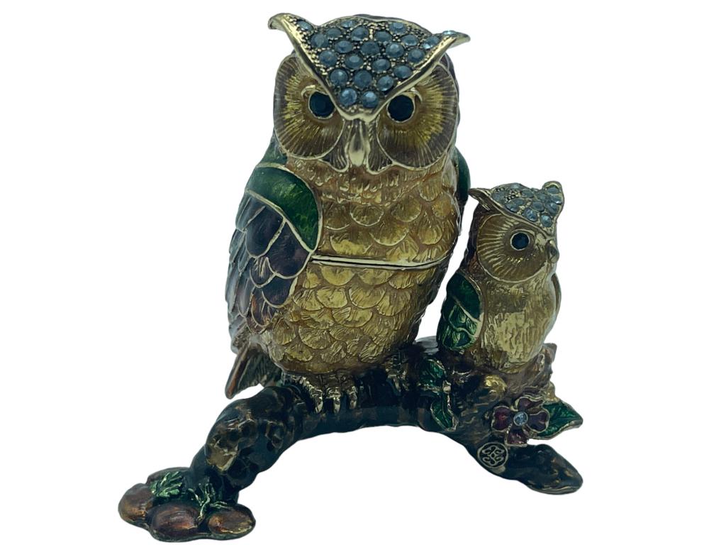 JAY STRONGWATER STYLE ENAMEL OWL TRINKET BOX (1 of 3)