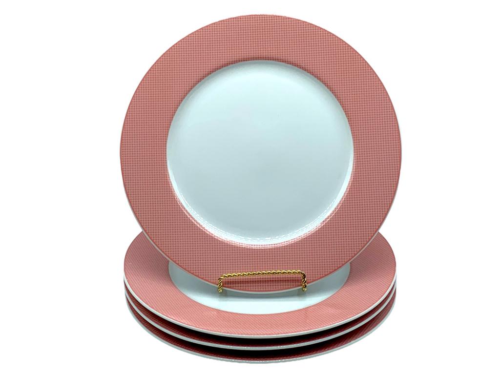 NOVA STUDIOS PINK FINE CHINA PORCELAIN PLATES (4) (1 of 4)