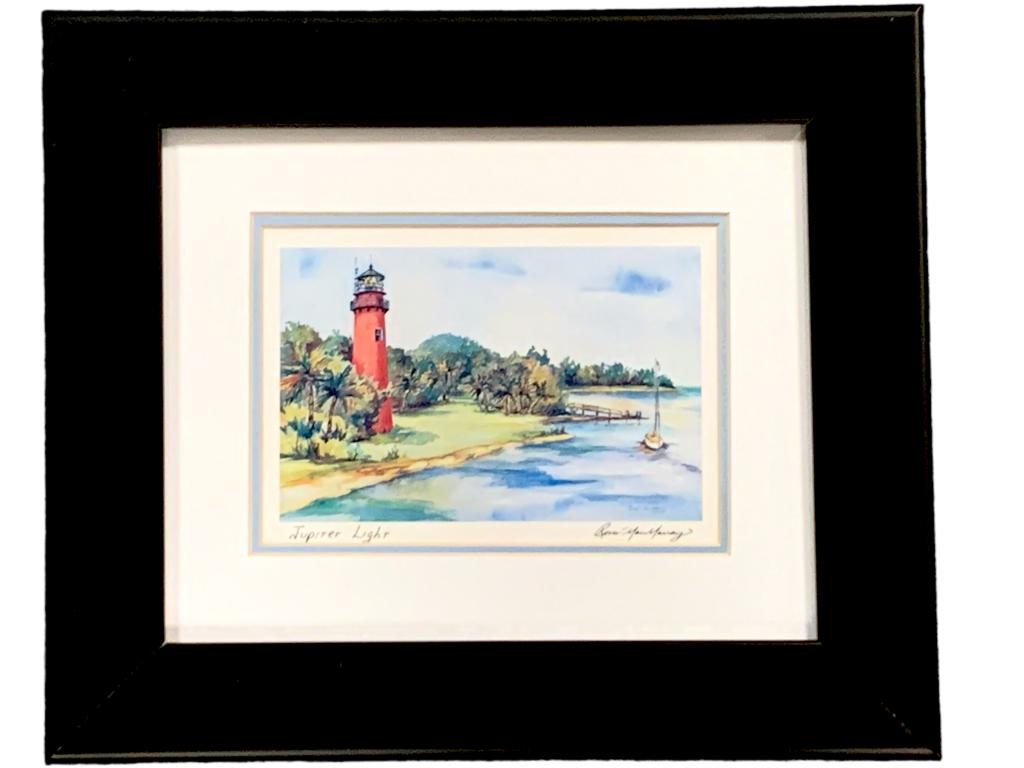 RENEE MACMURRAY SIGNED JUPITER LIGHTHOUSE PRINT 13 (1 of 3)