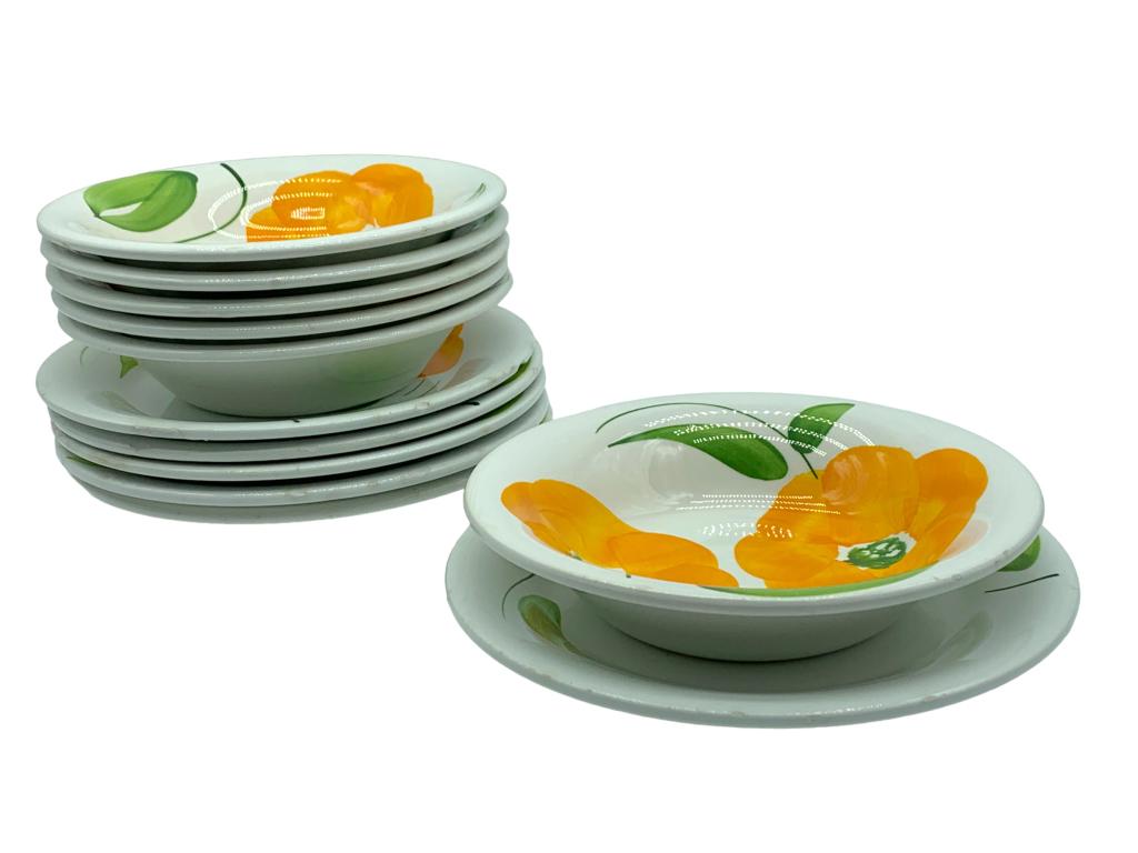 VTG ITALIAN HAND PAINTED FLORAL BOWL SET (12) (1 of 7)