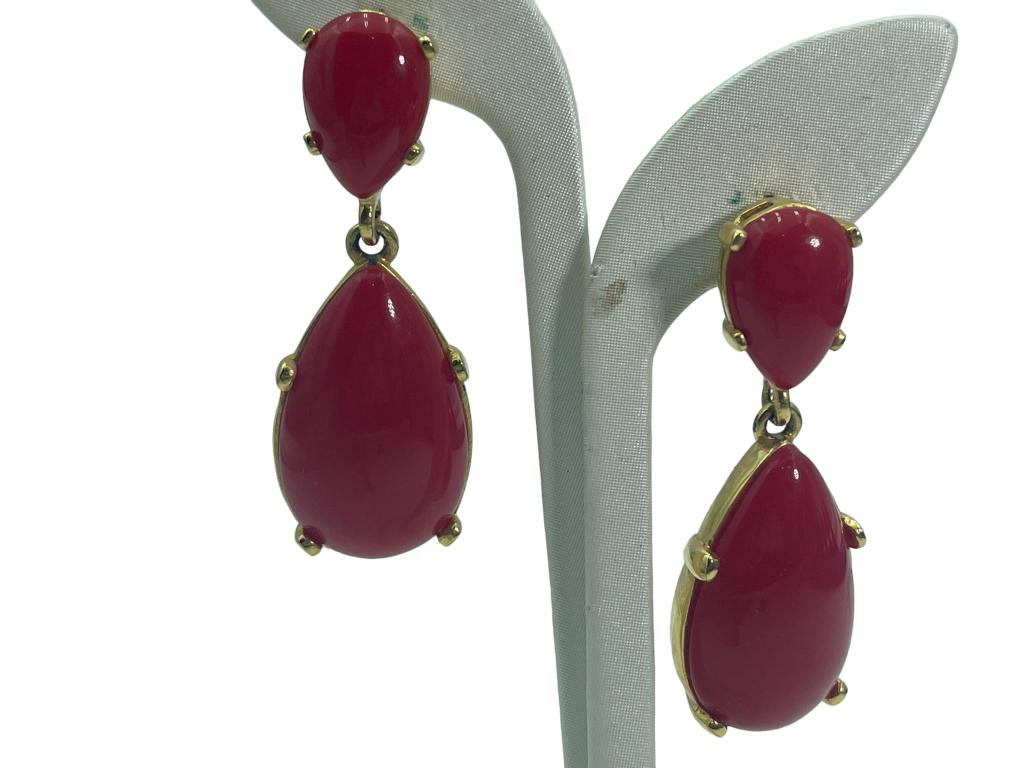 KENNETH LANE RED DROP PIERCED EARRINGS (1 of 1)