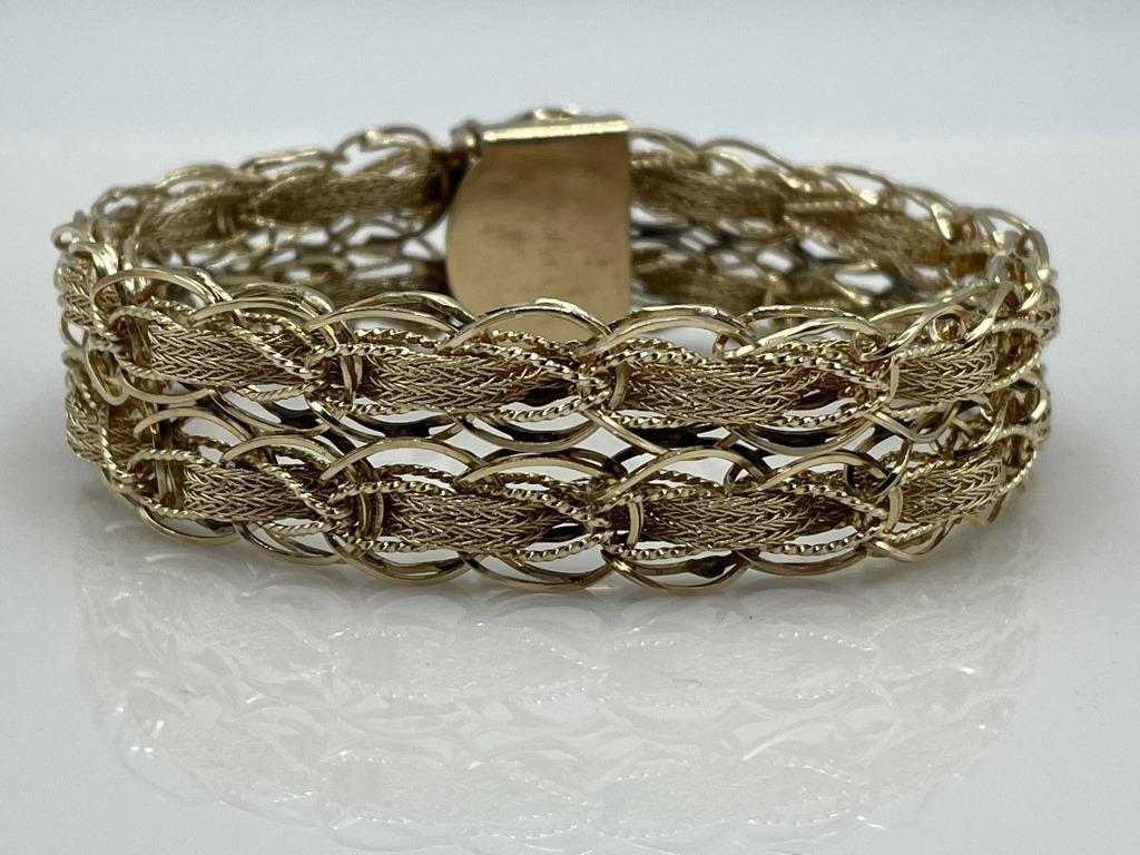14K GOLD WOVEN BRAID BRACELET 32.4 G (1 of 6)