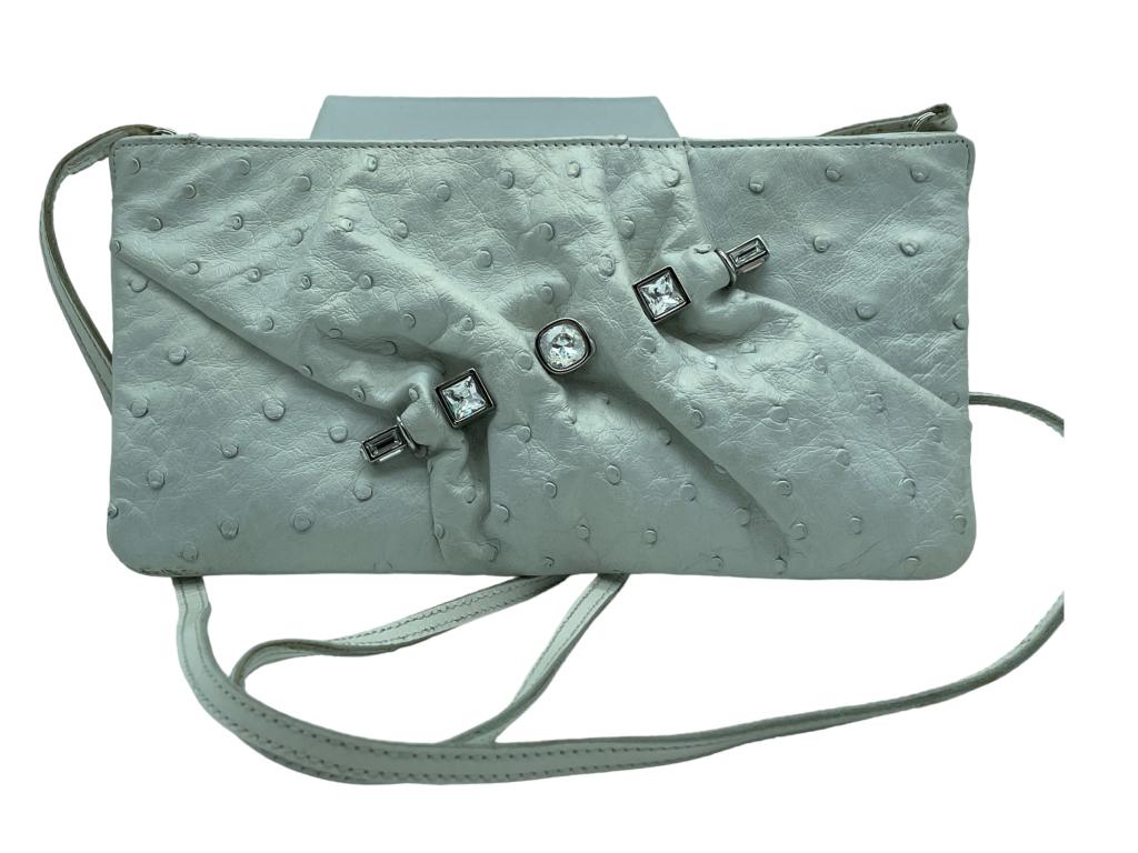 VTG JUDITH LEIBER OSTRICH LEATHER CLUTCH PURSE (1 of 6)