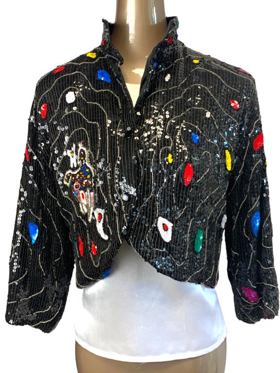 VTG ST. MARTIN SEQUIN JACKET SZ SMALL (1 of 7)