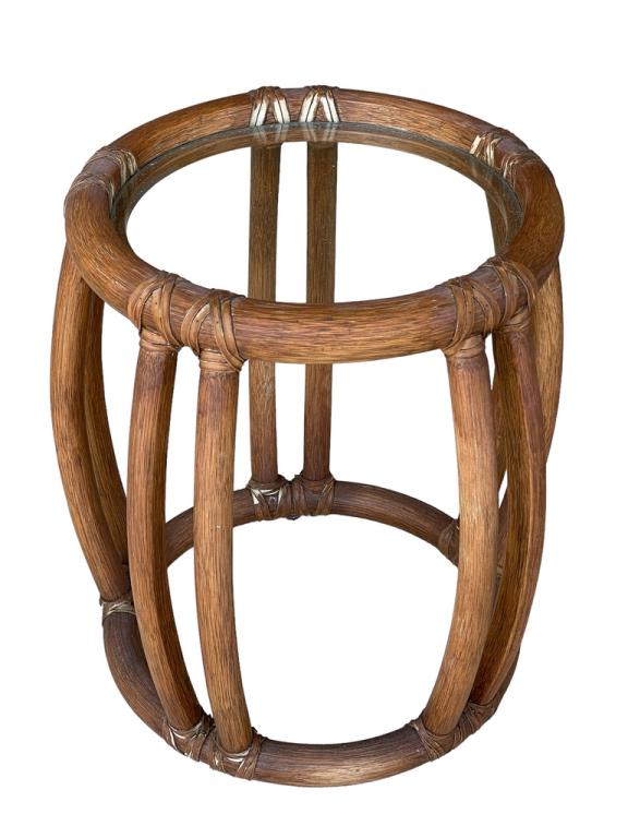 McGUIRE MID MOD BAMBOO RATTAN SIDE TABLE 18" (1 of 2)