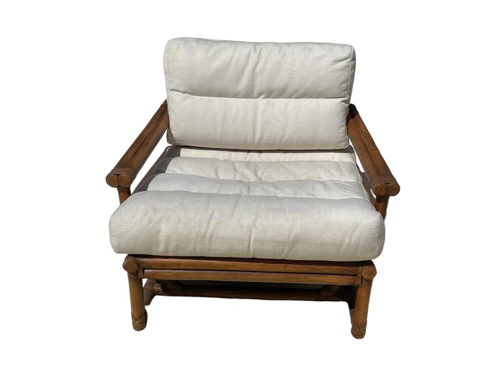 VINTAGE McGUIRE BAMBOO RATTAN LOUNGE CHAIR (1 of 7)