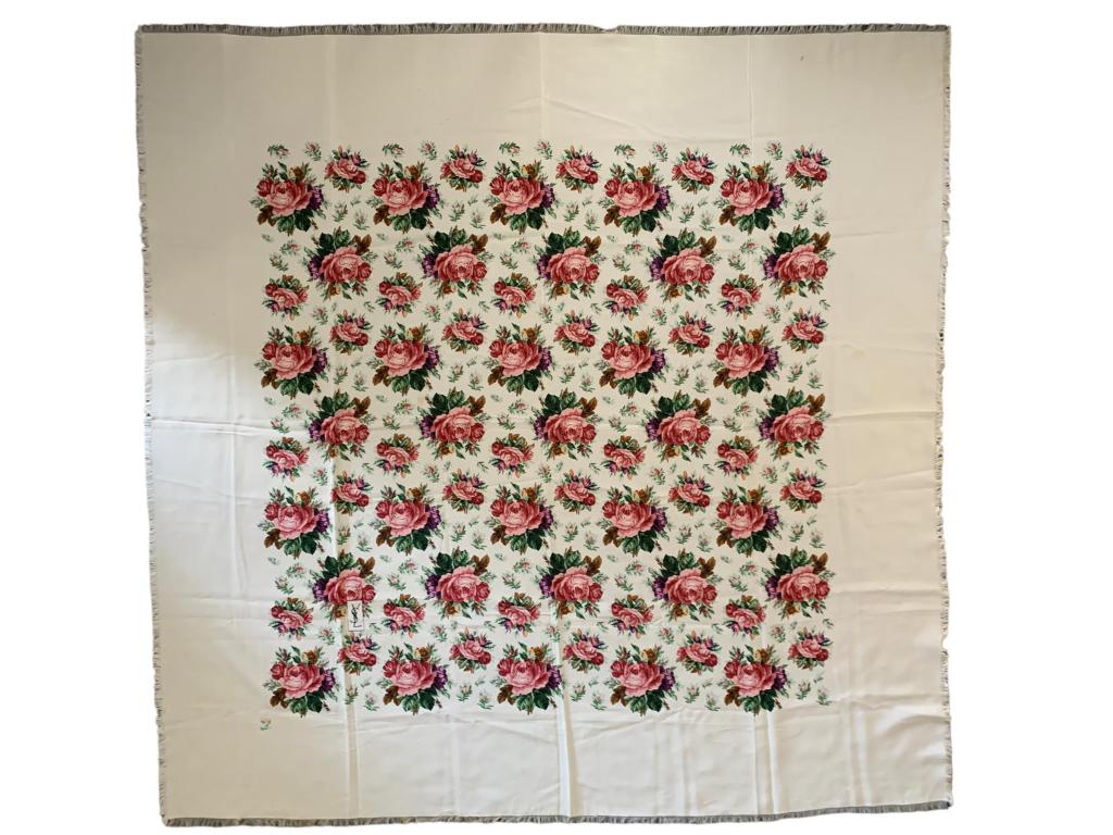 YVES ST LAURENT FLORAL PATTERN SCARF 54" (1 of 2)