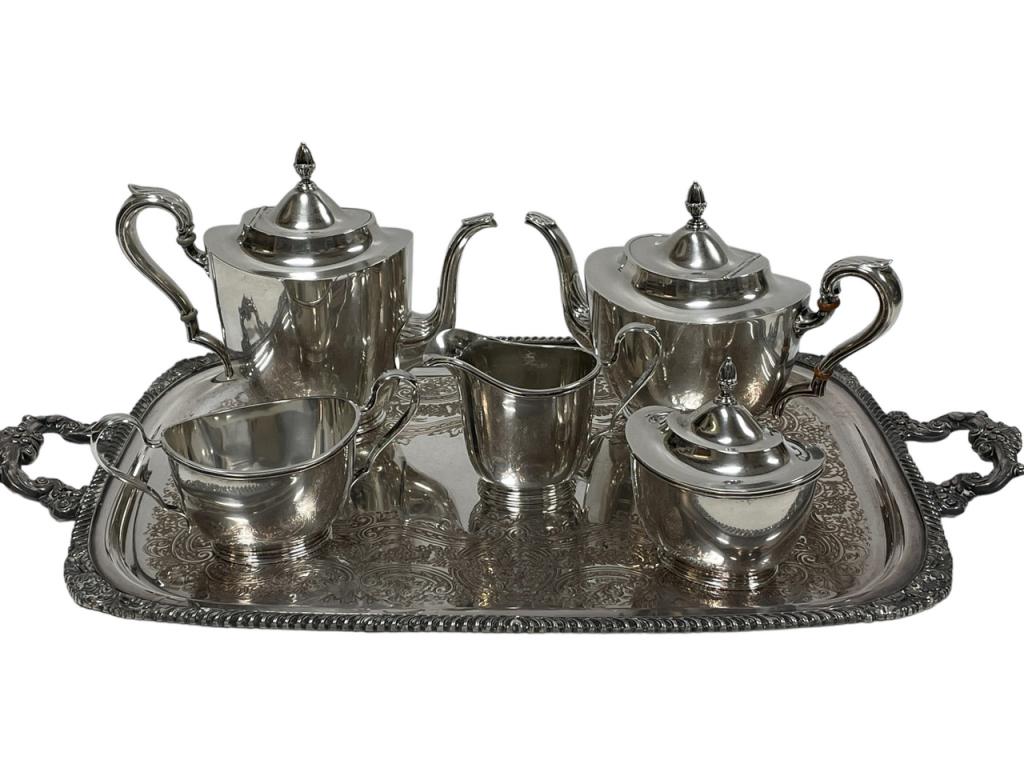 5PC INTERNATIONAL STERLING SILVER TEA SET 2140G (1 of 15)