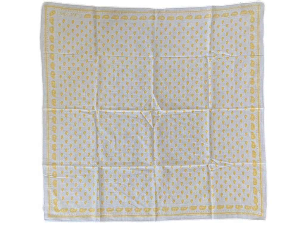 CALVIN KLEIN WHITE & YELLOW POCKET SQUARE 24" (1 of 2)