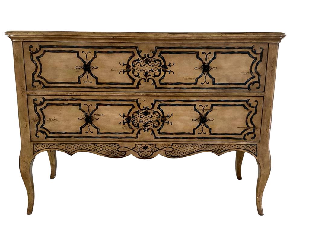 ROBB & STUCKY COMMODE CHEST WITH 2 DRAWERS 50": ROBB & STUCKY COMMODE CHEST WITH 2 DRAWERS-36" X 50" X 20" APPROX-GOOD PRE OWNED CONDITION-DP32023 THIS ITEM IS LOCATED OFF-SITE. All items off-site must be picked up by confirmed online appointment o