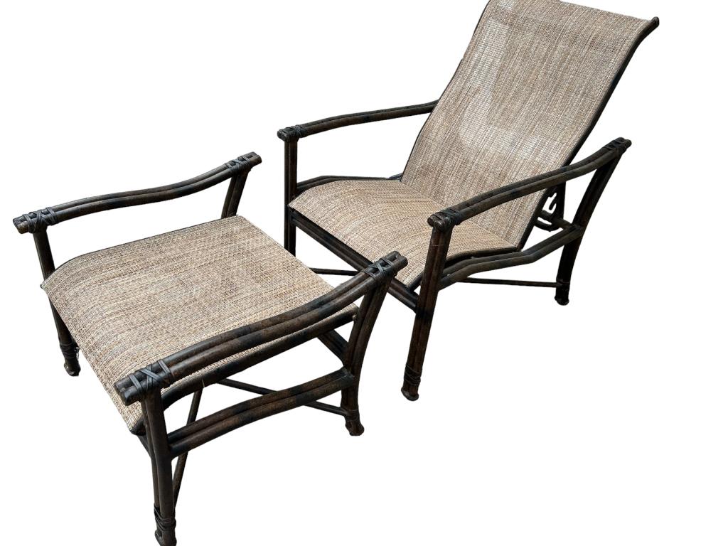 PRESTIGE ALUMINIUM RECLINING ARM CHAIR & OTTOMAN (1 of 4)