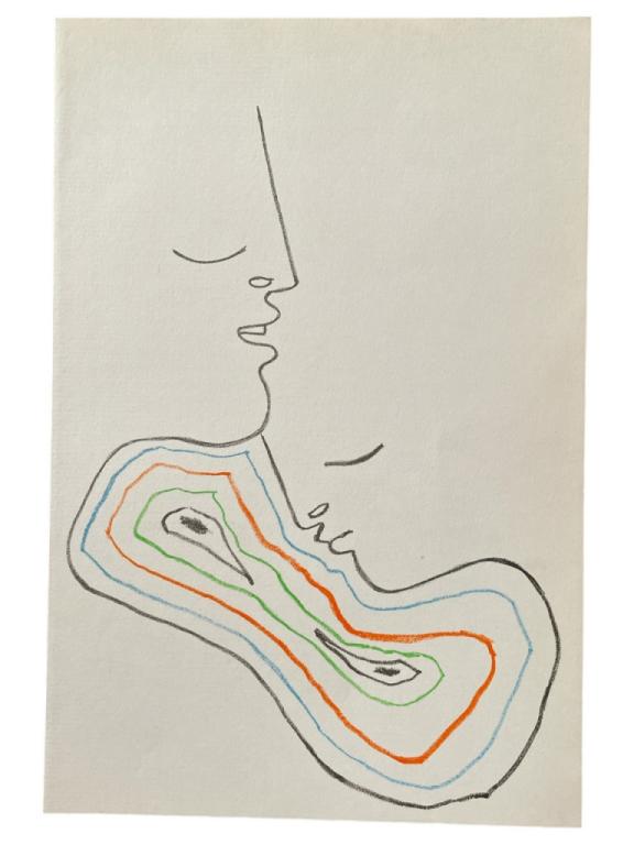 JEAN COCTEAU PRINT IN COLORS 9" (1 of 2)