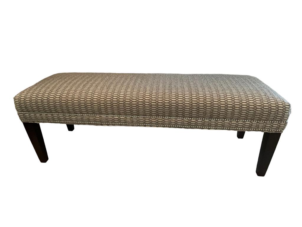 ETHAN ALLEN UPHOLSTERED NAILHEAD BED BENCH 59" (1 of 5)