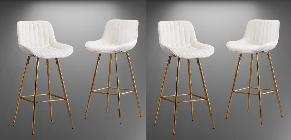 SET OF 4 MODERN SWIVEL BAR STOOLS UPHOLSTERED (1 of 2)