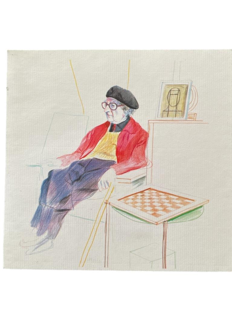 DAVID HOCKNEY UNTITLED OFFSET LITHOGRAPH PRINT 6" (1 of 2)