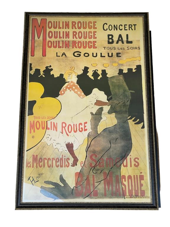 VTG  TOULOUSE LAUTREC MOULIN ROUGE POSTER 61.5" (1 of 2)