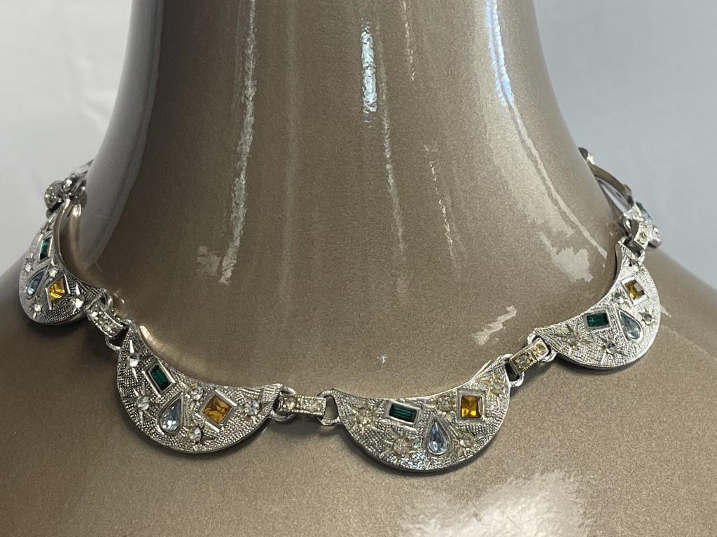 VTG STERLING SILVER AND GEMSTONE NECKLACE (1 of 2)