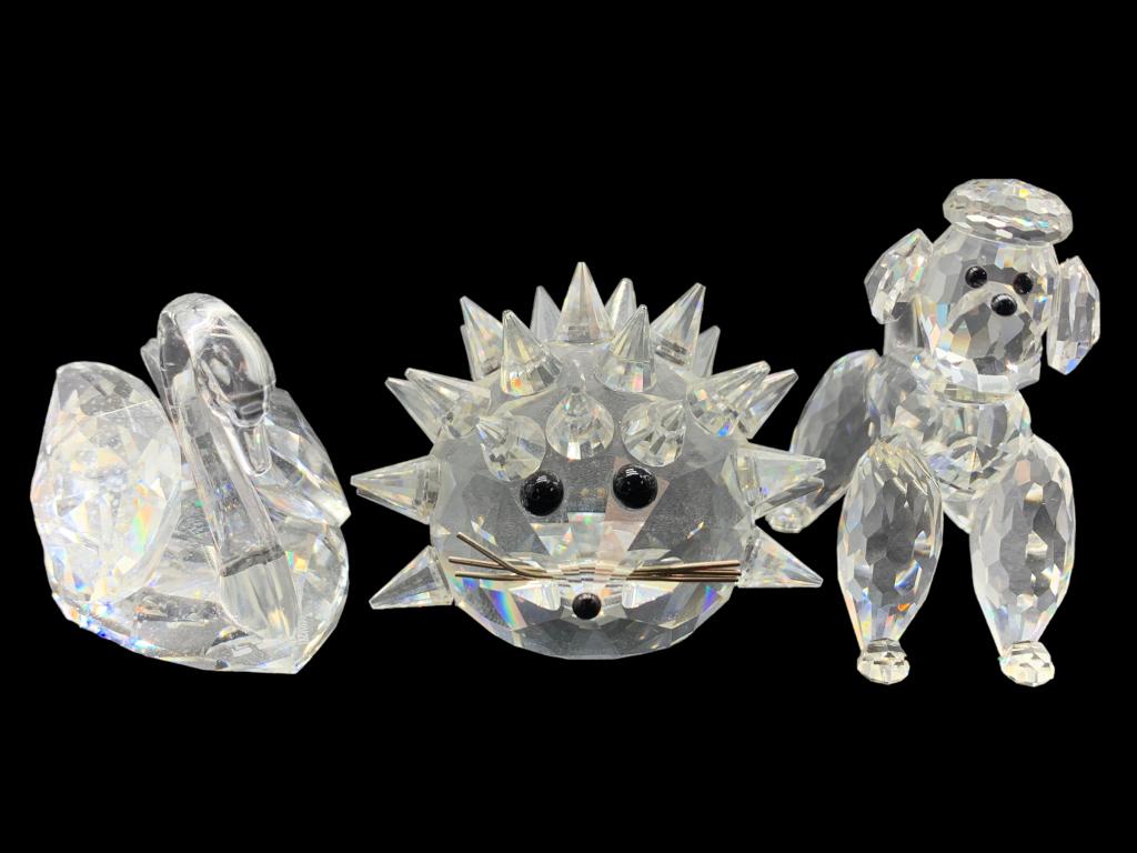 SWAROVSKI STYLE CRYSTAL FIGURINE COLLECTION (3) (1 of 2)