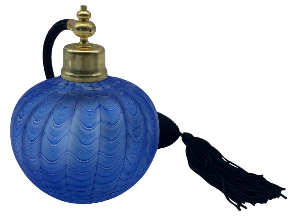 VTG MURANO STYLE GLASS & BRASS PERFUME ATOMIZER (1 of 3)