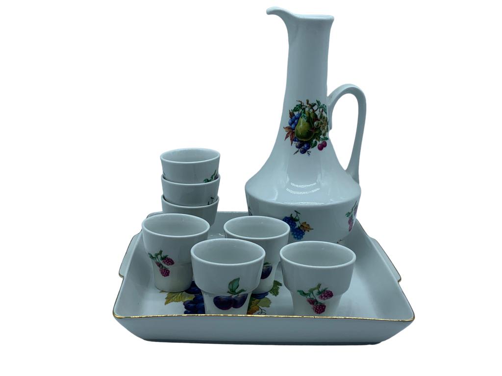 VTG NAAMAN ISRAELIAN PORCELAIN DECANTER SET (9) (1 of 4)