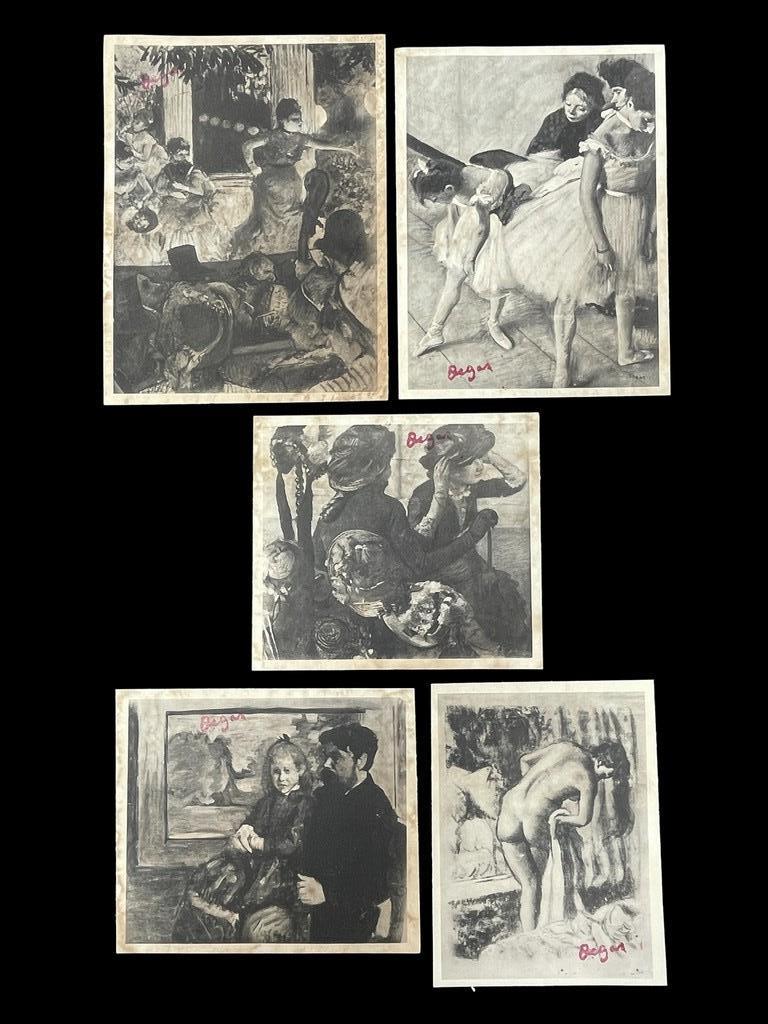 LOT OF 5 EDGAR DEGAS PRINTS WITH STAMP (1 of 8)