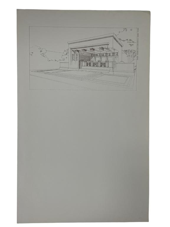 VINTAGE FRANK LLOYD WRIGHT FLOOR PLAN PRINT 34" (1 of 2)