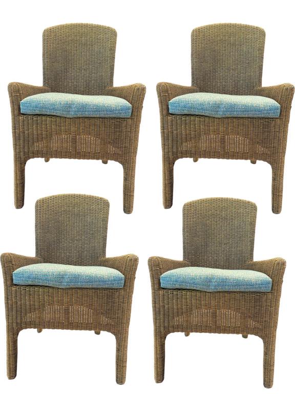 4  GRANGE FRANCE WICKER RATTAN LIDO CHAIRS (1 of 6)