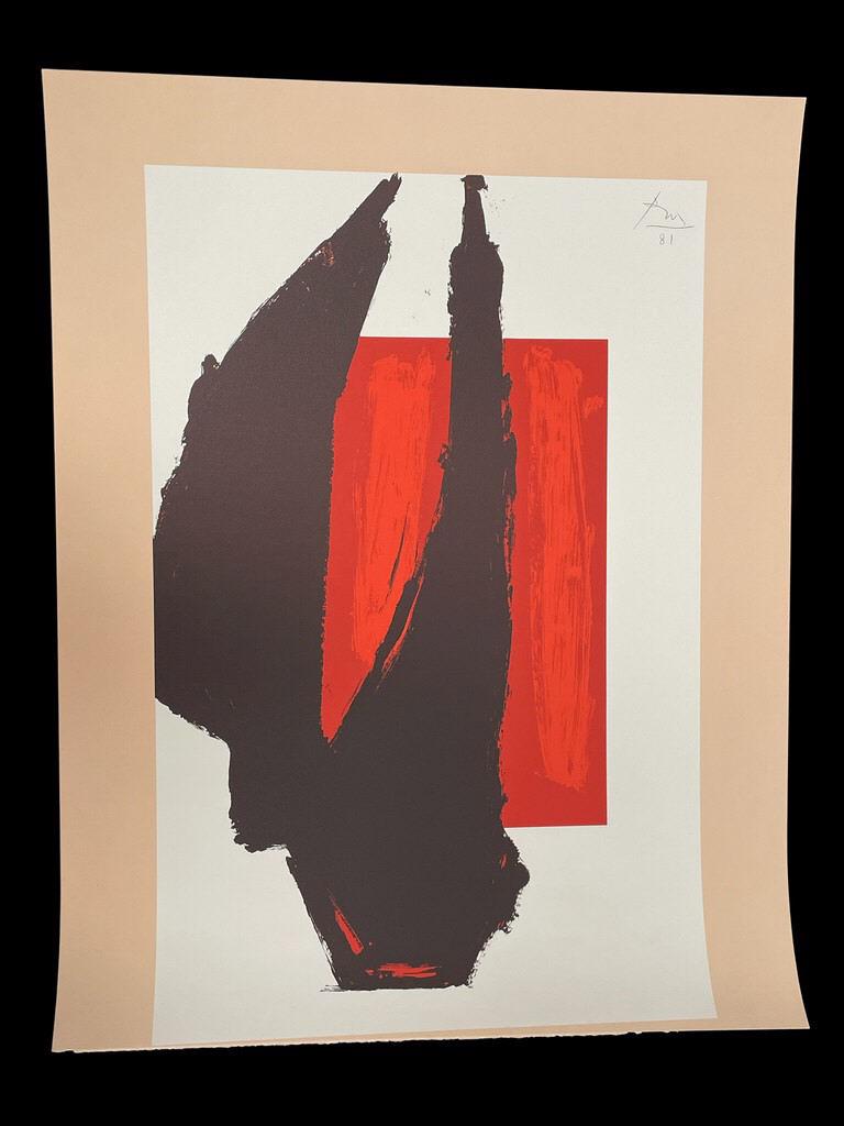 ROBERT MOTHERWELL UNTITLED LITHOGRAPH 28" (1 of 3)