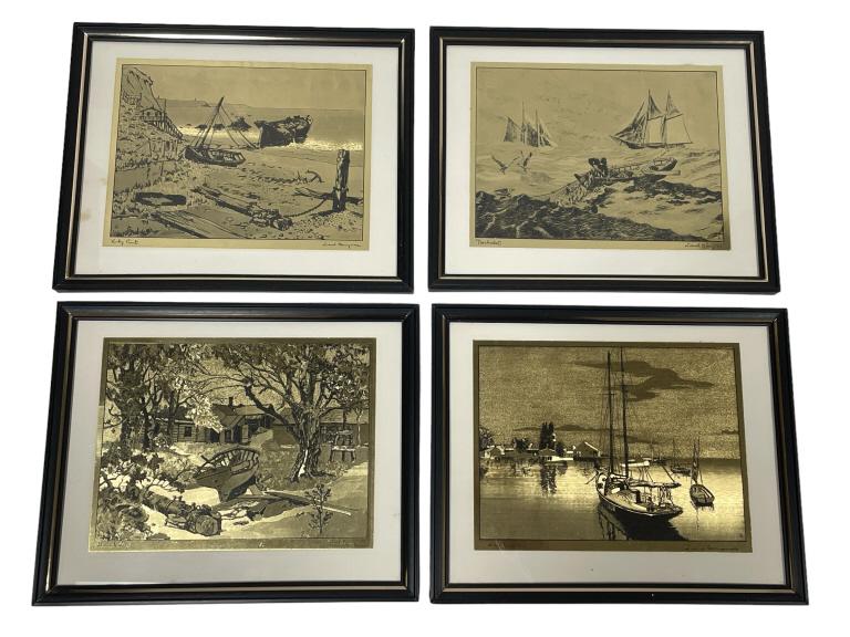 SET OF LIONEL BARRYMORE GOLD FOIL ETCHINGS 10" (1 of 7)